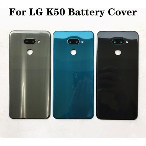 New Battery Case Cover Rear Door Housing Back Case For LG K50 Battery Cover 후면 하우징 Camera Frame Lens with Logo