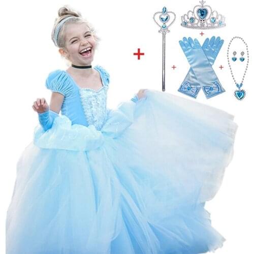 2021 New Summer Girl Dress For Girls Vestidos Cosplay Girl Clothes Birthday Princess Dress Kids Costume Dress 2 Princess Dress