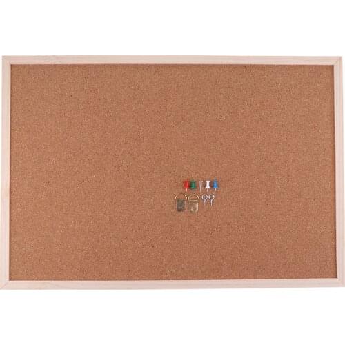 Cork Board Bulletin Board, Cork Notice Board 100% Wood Framed, Mounting Hardware Push Pins Included