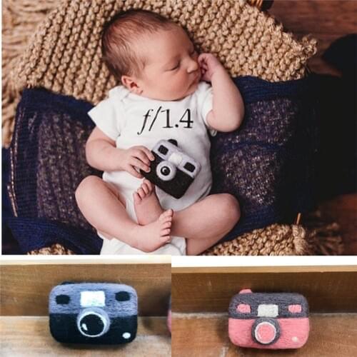 Newborn Photography Props Handmade Wool Felt Diy Camera Doll Prop Handmade Baby Jewelry Home Party Decor