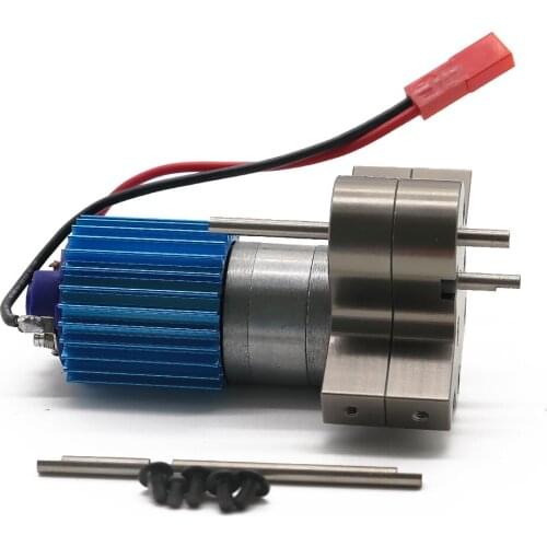 370 Brush Motor +Speed Change Gear Box Metal Gearbox Anodizing treatment for heat sink and mount base for WPL1633 RC Car part