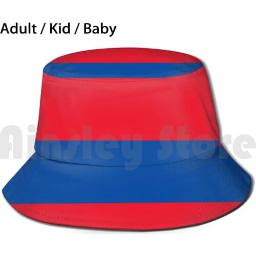 Crystal Red & Blue Hoop Bucket Hat Adult kid baby Beach Sun Hats Cpglaziers South London Selhurst Park Holmesdale