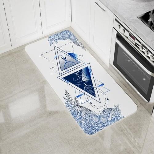 Blue Tarot Card Floor Mat Astrology Divination Area Rugs Large Hippie Decor Livingroom Bedroom Printed Carpet