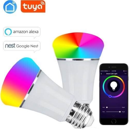 Smart wifi Light Bulbs switch tuya APP Remote Control Color Adjustment Connect for Amazon Alexa Google home E27 B22 E26