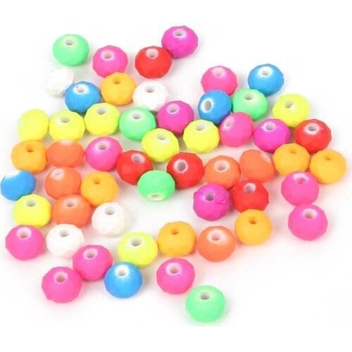 Mixed Round Section Rubber Acrylic Flat Beads Charm Loose Spacer Beads For Jewelry Making DIY Needlework Bracelet Accessories