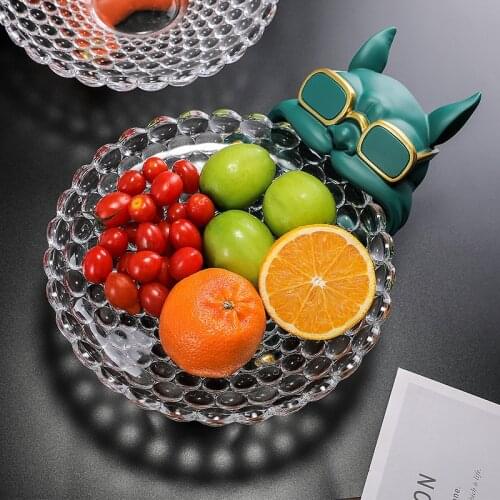 Creative cat and dog fruit plate light luxury simple wind table TV cabinet set up a gift decoration
