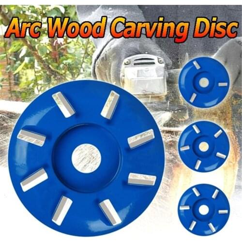 3/5/6/8 Teeth Power Wood Carving Cutter Disc Milling Attachment Bore Arc/Flat for Angle Grinder Attachment 90mm Diameter 16mm