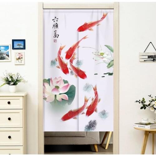 Chinese Style Carp Curtain Bedroom Bathroom Door Curtain Feng Shui Partition Curtain Hanging Curtain Noren