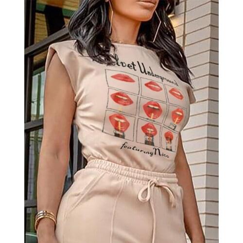 Women Two Piece Sets 2021 Summer Casual Sleeveless Slim Tops And Lace-up Shorts Suits Ladies Set for Women Outfits Streetwear