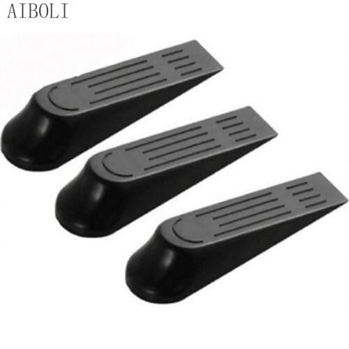 1pcs Door Wedge Shaped Plastic Door Stops Non-Slip Black Door Buffers for Office Home Baby Safe Floor Door Stopper