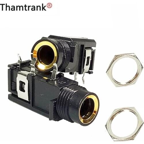 10pcs/lot 6.35mm Mono Female Jack PCB Panel Mount Microphone Socket 1/4 Inch Mono Chassis Audio Connector Wholesales