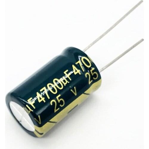 10pcs/lot h025 25V 4700UF Low ESR/Impedance high frequency aluminum electrolytic capacitor size 16*25 4700UF25V 20