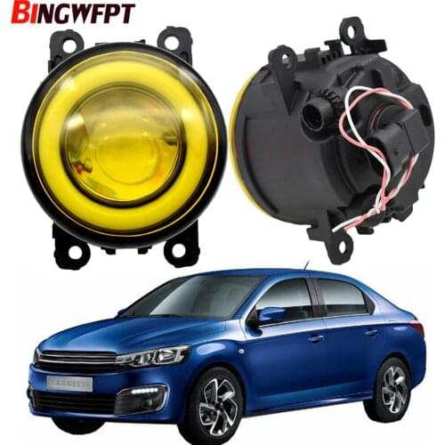 2pcs/pair Angel Eye car-styling LED Fog Lights For Citroen C-Elysee 2012-2018 For Citroen C4 Coupe Hatchback Picasso 2004-2015