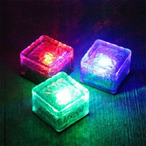 BEIAIDI 20PCS Solar Powered Glass Brick Light Crystal Ice Cube Landscape Lawn Lamp Solar Ground Light For Garden Pathway Patio