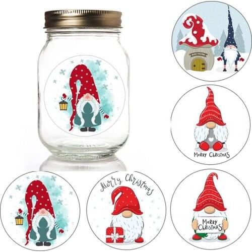 3.5cm/4.5cm Merry Christmas Adhesive Stickers Xmas Santa Claus Stikcers New Year Gift Label Packaging Sticker Seal Stationery
