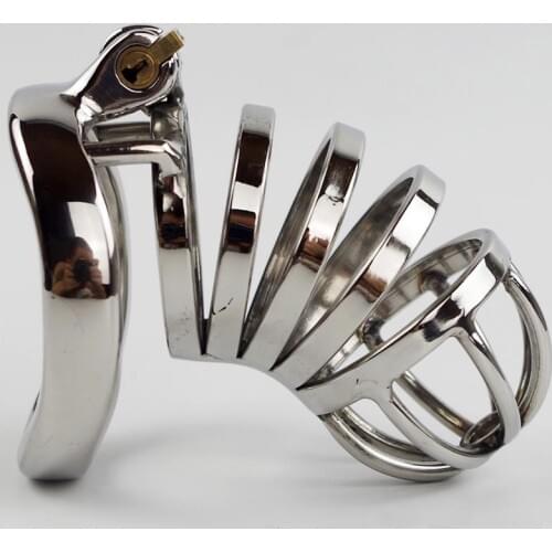 40/45/50mm Lockable Penis Lock Stainless Steel Cock Cage Penis Metal Ring Chastity Device Tool Sex Toys for Men
