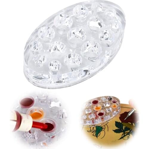 15Holes Acrylic Tattoo Ink Cup Clear Crystal 16 holes Permanent Makeup Pigment Cups Caps Storage Container Rack Holder Stand