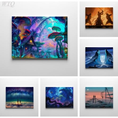 Illustration Trippy Fantasy Printed Anime Posters Wall Poster Canvas Painting Wall Decor Wall Art Picture Room Decor Home Decor