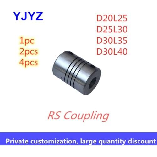 Free shipping RS aluminum alloy coupling winding elastic coupler D20L25 D25L30 motor screw 3d printer accessories 1pc 2pcs 4pcs