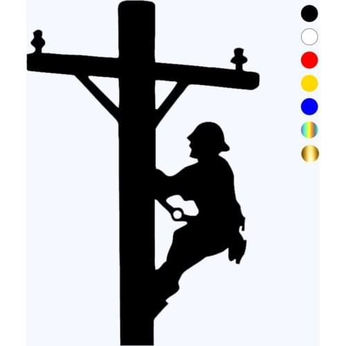CK20661# Die-Cut Vinyl Decal Lineman Cable Worker Car Sticker Waterproof Auto Decors on Car Body Bumper Rear Window