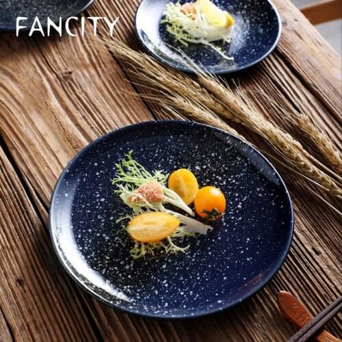FANCITY Home shallow plates, restaurant discs, creative dishes, ceramic steak plates
