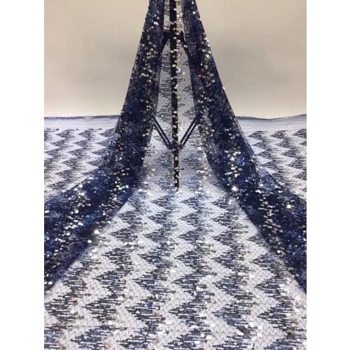 French Nigeria Lace Fabric Bride African Tulle Sequence Lace Fabric 2021 High Quality Lace Wedding Dress D3626