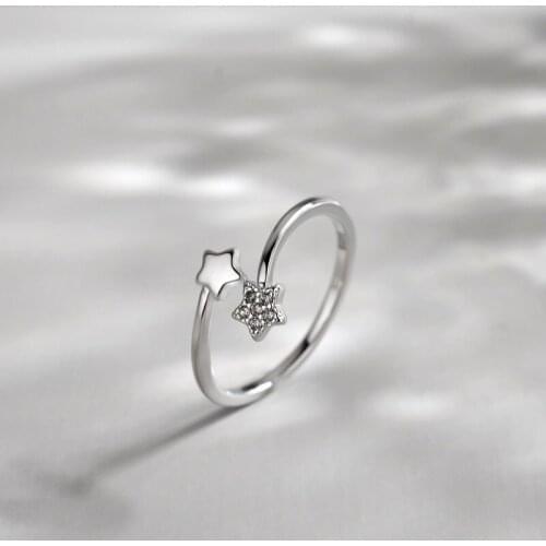 Rings S925 Sterling Silver Female Opening Adjustable Ring Original Design Smiley Face Mickey Retro Thai Silver Vintage Aesthetic