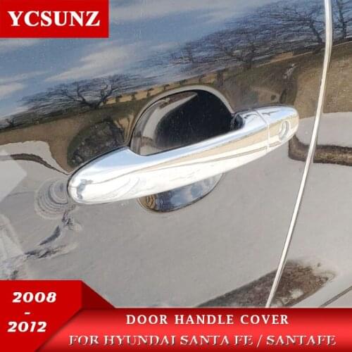 ABS Door Handle Cover Car Exterior Handle Parts Accessories For Hyundai Santafe Santa fe 2008 2009 2010 2011 2012