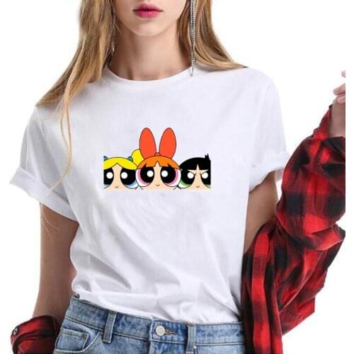 Summer Cartoon Graphics Cotton TShirt Harajuku Large Size Printed T-Shirt Casual O Neck Short Sleeve Women T Shirt Tops