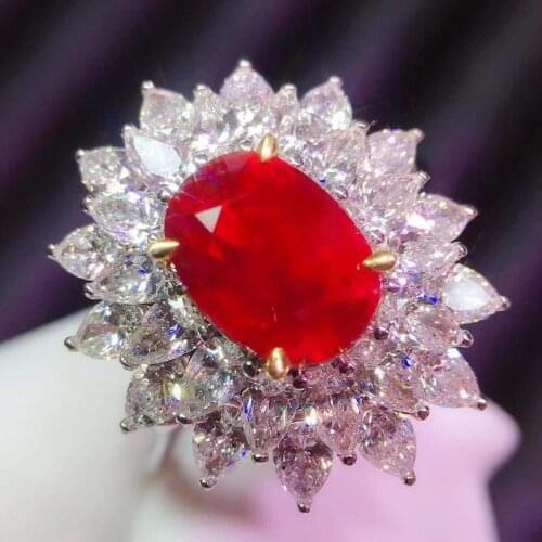Best Engagement Ring Natural ruby ring Free shipping Natural and real ruby 925 sterling silver 5*7mm