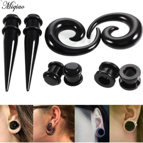 Miqiao 8 piece Hip Hop Acrylic Ear Plug Flesh Tunnel Piercing Gauge Stretcher Expander 2-10mm Piercing Body Jewelry