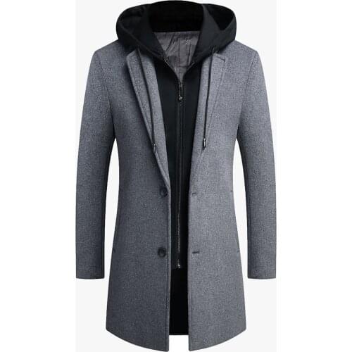 Men Fashion Autumn Winter Jacket Coats Wool Coat Mens Plus Size Overcoat Male Casual Streetwear Jackets