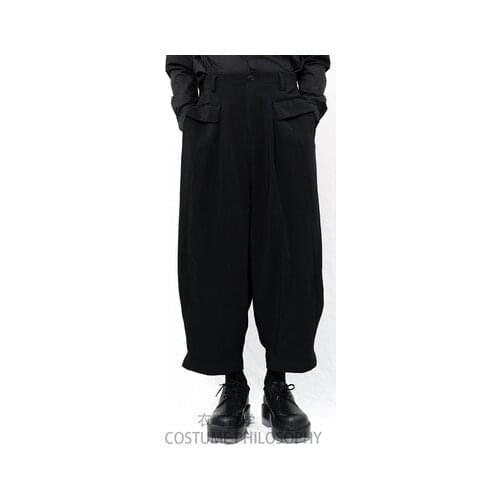 Yamamoto Philosophy, style, Yoji mens slacks, Capri Pants, super-loose, dark, tight-fitting Harem culottes