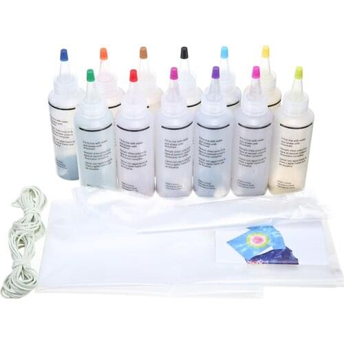 12Pcs One-step Tie Dye Kit 120ml Non-toxic Tie Dye Pigment DIY Craft Art Garment Graffiti Fabric Textile Painting Tools