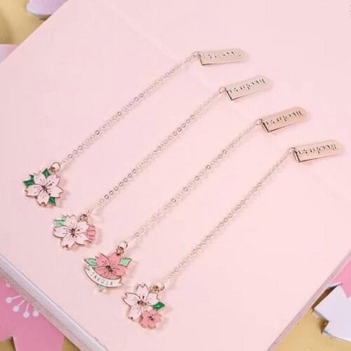 Novelty Cherry Sakura Pendant Bookmark Stationery School Office Supply