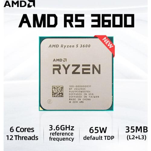 AMD Ryzen 5 3600 R5 3600 3.6 GHz Six-Core Twelve-Thread CPU Processor 7NM 65W L3=32M 100-000000031 Socket AM4