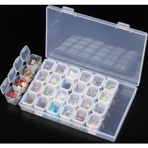 28 Slots Plastic Empty Storage Box Nail Art Tools Jewelry Beads Ring Earrings Storage Box Case Organizer Holder High Quality