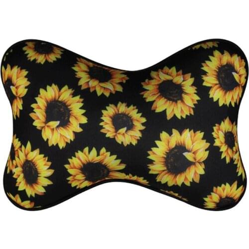 Car Seat Headrest Car Neck Pillow 6 Styles Flower Soft Polyester Headrest Rest Headrest Support Auto Car Accessories Interior