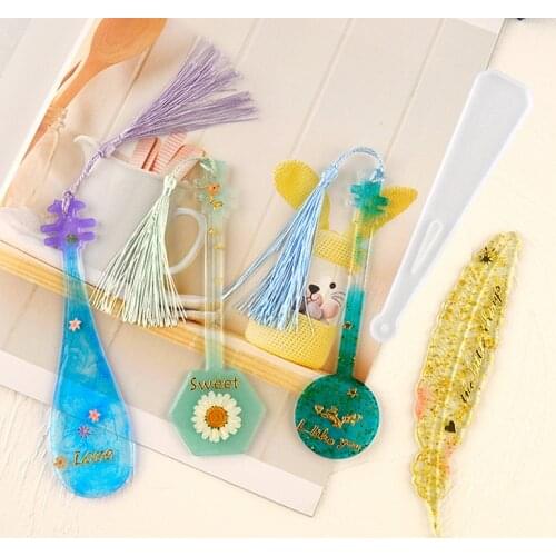 DIY Silicone Bookmark Mould Making Epoxy Resin Jewelry Craft Transparent Mold