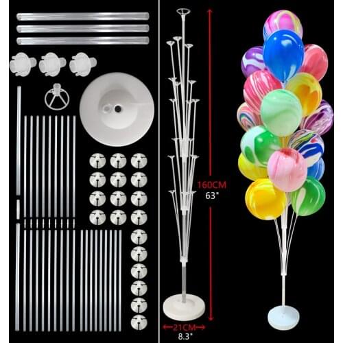 19 Tube Balloon Stand Helium Balloon Column Wedding Birthday Party Decoration Kids Adult Balls Baby Shower Event Party Supplies