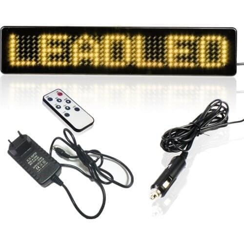 12v 220v Yellow Store promotional Advertising Programmable Scrolling display Board English Remote Storefront Open Car LED Signs