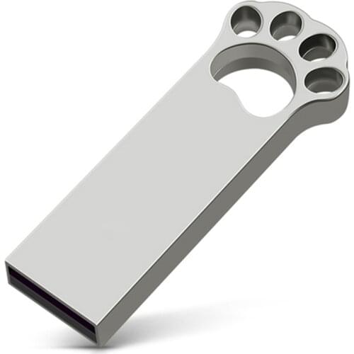USB Flash Drive Cat Paw USB 2.0 Pendrive 128GB 64GB 32GB 16GB 8GB 4GB Metal Zinc Alloy USB ThuMB Jump Drive with Keychain Hole