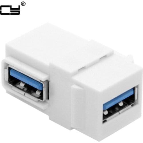 90 Degree Right Angled USB 3.0 A Female to A Female Extension Keystone Jack Coupler Adapter for Wall Plate Panel