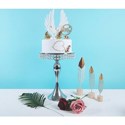 1pcs Pearl silver Metal baby Shower Decoration With Crystal Cupcake Rack Cake Stand Holder
