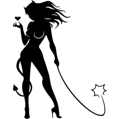 10.2*12.7CM Sexy Devil Girl Personal Car Styling Decorative Sticker Classic Fashion Window Glass Decals C4-0366