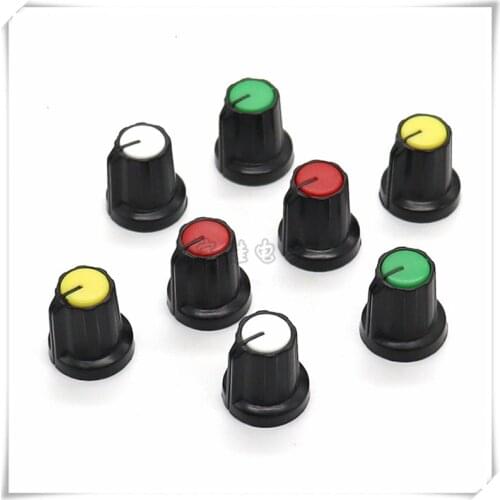 10 Piece 15mm*16.5mm two-color plastic knob cap flower shaft potentiometer coding switch knob