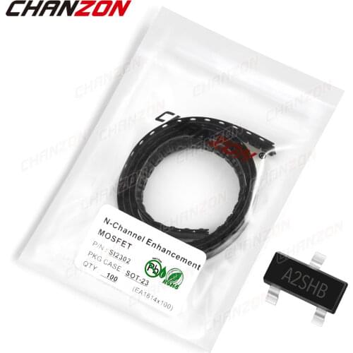 100Pcs SI2302 SOT-23 N-Channel Enhancement Mosfet Transistor Bipolar Junction BJT Tube Fets SMD 2.8A 20V Integrated Circuits
