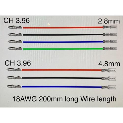 20CM18AWG VH 3.96mm to 2.8 4.8 Battery Connector Plug Female customization 3.96mm terminal wire harness