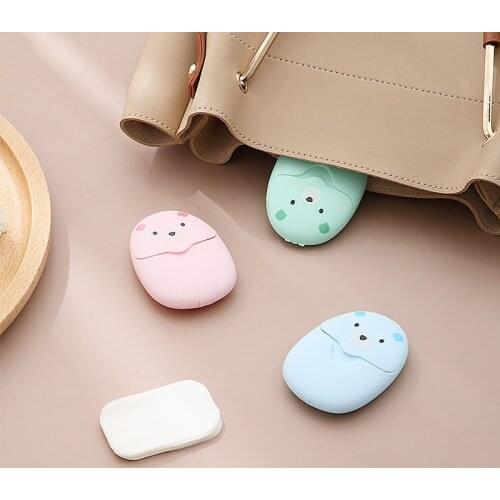 50Pcs/Box Paper Soap Disposable Soap Paper Portable Cute Paper Soap Mini Scented Soap Sheets Outdoor Travel Cleaning Supplies