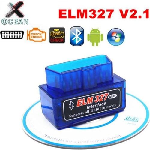 Best Quality ELM327 V2.1 Bluetooth OBD2 Diagnostic Tool For Android/Symbian Torque Super MINI ELM 327 For OBDII Protocols